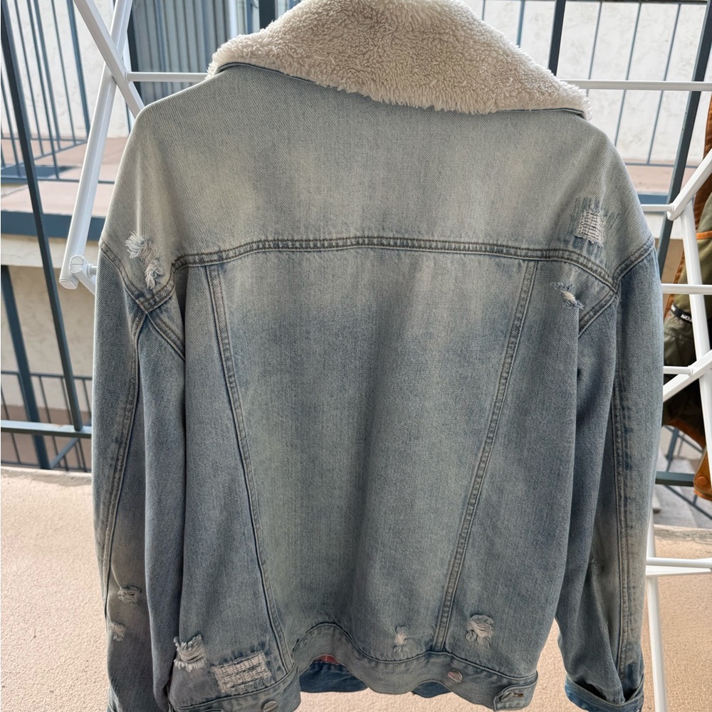 Free people Denim Sherpa-Lined Jacket - Picture 3 of 4